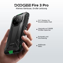 DOOGEE Fire 3 Pro 4G - Robuuste Smartphone - Outdoor telefoon - 16 GB RAM+128 GB/2TB TF - Android 15 - 8350 mAh/18 W - 5,5 inch HD+ - Gemini AI - NFC - GPS - Face ID - Vingerafdrukscanner - Oranje — thumbnail 2