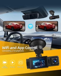 Dashcam 3-kanaals 1080p met Wifi, Nachtzicht en G-sensor voor Voor, Achter en Interieur — thumbnail 3