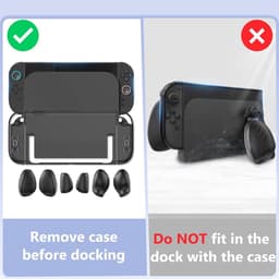 PlayCool Ergonomische Clear Grip Case Set voor Nintendo Switch 2 – Clear Case met 3 Verwisselbare Grips: Feather (licht), Balance (gebalanceerd) en Anchor (stevig) — thumbnail 5