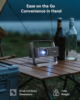 Mini Beamer met Wi-Fi 6 & Bluetooth 5.2 -1080P FHD Smart Projector met 4K-Ondersteuning – 30.000 Lumen – 4D/4P Keystone & Elektrische Scherpstelling – 270° Draaibaar Design — thumbnail 5