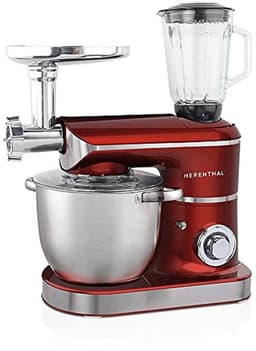 Keukenmachine met drievoudige functie, 7,5 liter, vleesmolen, mixer, 2200 W, rood — thumbnail 1