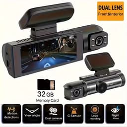Dual‑Lens Dash Cam – Full HD 1080 p Voor & Achter, Nachtzicht & G‑Sensor – Inclusief 32 GB Geheugenkaart — thumbnail 1
