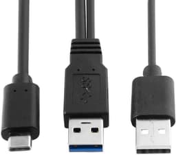 USB-C naar Dual USB Y-Kabel | Extra Stroom en Data voor Externe Harde Schijf en Laptop — thumbnail 2