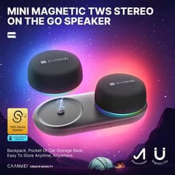 Caankei Draadloze Bluetooth Speakers - 2 Party Speakers met RGB licht - Multipairing - Draadloze Muziek Box - Stereogeluid voor PC / Laptop - met Magneet - Met Telefoonhouder - Zwart — thumbnail 2