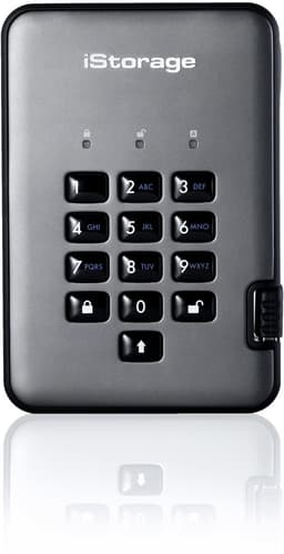iStorage diskAshur PRO2 1000GB Zwart, Grafiet externe harde schijf — thumbnail 1