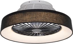 QAZQA emily - LED Plafondventilator met Verlichting | Lamp en Afstandsbediening - 1 lichts - Ø 47 cm - Zwart - Woonkamer | Slaapkamer | Keuken — thumbnail 1