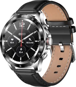 Belesy® XTRA - Smartwatch Heren – Smartwatch Dames - Horloge – Stappenteller – Calorieën - Hartslag – Bel functie - Je eigen foto als wijzerplaat - Kleurenscherm - Full Touch – Zwart - Leer - Moederdag — thumbnail 1