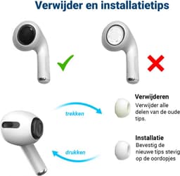3 Pack Siliconen Medium (M) Dopjes Oordopjes Vervanging Tips Geschikt voor AirPods Pro (1e & 2e Generatie) — thumbnail 3