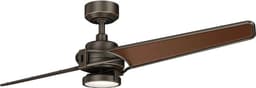 Plafondventilator met verlichting - Xety - 56in / 142cm ventilator - geborsteld nikkel — thumbnail 1