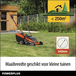 Dual Power Accu-grasmaaier POWDPGLWS1 - 20 V, 340 mm Ø grasmaaier, met accu en lader, met 30 L grasopvangbak en achteruitworp — thumbnail 4