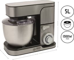 TZS First Austria Keukenmachine - Mixer - 5 Liter - 1300W - Zilver — thumbnail 4
