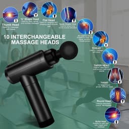 Massage Pistool diep weefsel stille percussie spier rug nek hoofd schouder lichaamshamer pijnverlichting 30 snelheden zwart — thumbnail 2