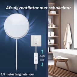 TADES® Badkamer Ventilator - Buisventilator 100mm - Pijp Ventilator - Badkamer Ventilator 100 mm - Badkamerventilator - Buisventilator ø 100 mm - Badkamerventilatoren - Buisventilator Geruisloos — thumbnail 4
