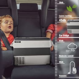 Auto Koelkast Compressor - 45L - Auto Mini Koelkast - Mini Koelkast - Koelkast Tafelmodel Met Vriesvak - Met Batterij Beschermingssysteem - Voor Zowel Binnen Als Buiten Gelegenheden - Boot, Vrachtwagen, Auto — thumbnail 5
