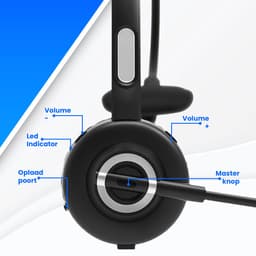 Nince Draadloze Headset met Microfoon – Bluetooth Headset – Draadloos – Headset Met Microfoon - Voor Laptop, PC & Smartphone – Zwart — thumbnail 5