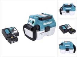 Makita DVC 750 LRG1 accustofzuiger LXT 18 V 67 mbar 7,5 l borstelloos + 1x accu 6,0 Ah + oplader — thumbnail 1