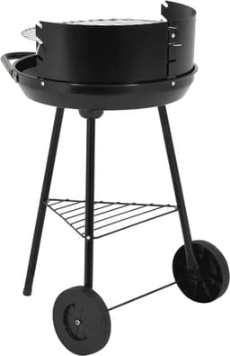 Barbecue - BBQ - Rond - Half open - Verrijdbaar - 41,5x70x41,5cm - Zwart grijs — thumbnail 2