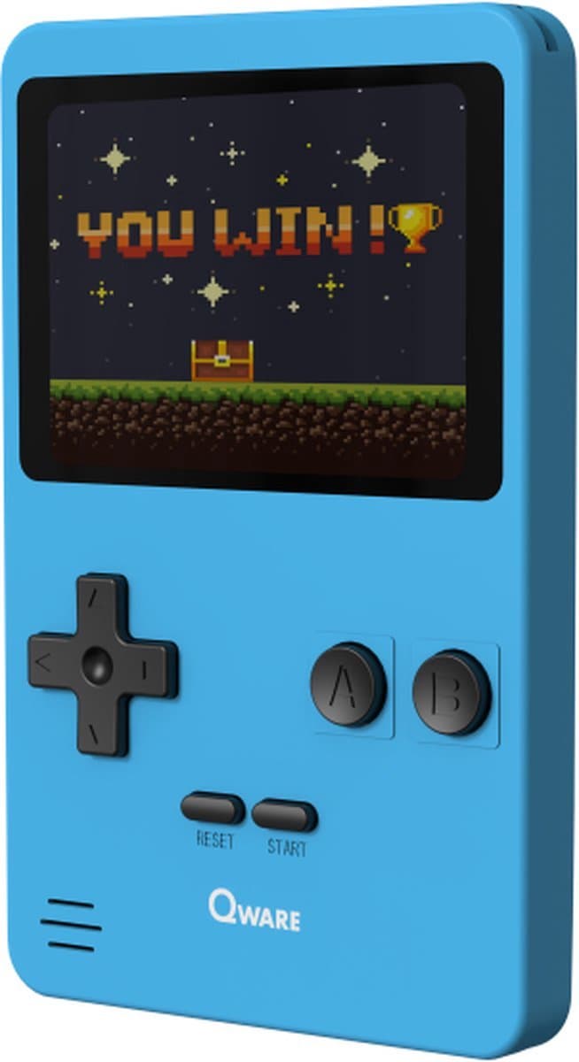Qware - Retro Gamer - Retro Spelcomputer - Retro Console - Mini Spelcomputer - 2.8 inch - 8-Bit - 240 Games - Klassiek - Nostalgie - Spelletjes - Blauw — afbeelding 1