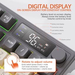 M96 Draadloos RGB Gaming Toetsenbord - Scherm - Multifunctionele Draaiknop - BT5.0/2.4G - PBT Ball Keycaps - Shimmer — thumbnail 2
