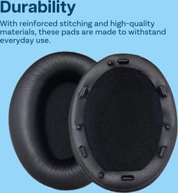 MMOBIEL Oorkussens voor Sony WH-1000XM3 Noise Cancelling Hoofdtelefoon - Memory Foam en Protein PU Koptelefoon Oorkussens - Noise Isolation Hoofdtelefoon Earpads – Zwart — thumbnail 4