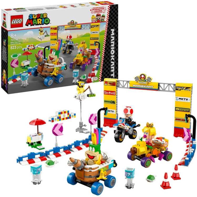 LEGO Super Mario - Mario Kart - Baby Peach en grand prix-set Constructiespeelgoed — afbeelding 1