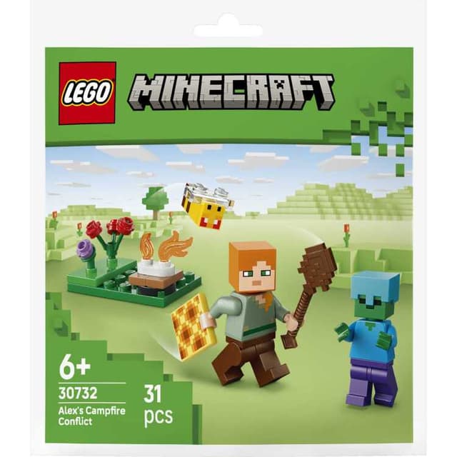LEGO Minecraft - Alex en de strijd bij het kampvuur Constructiespeelgoed