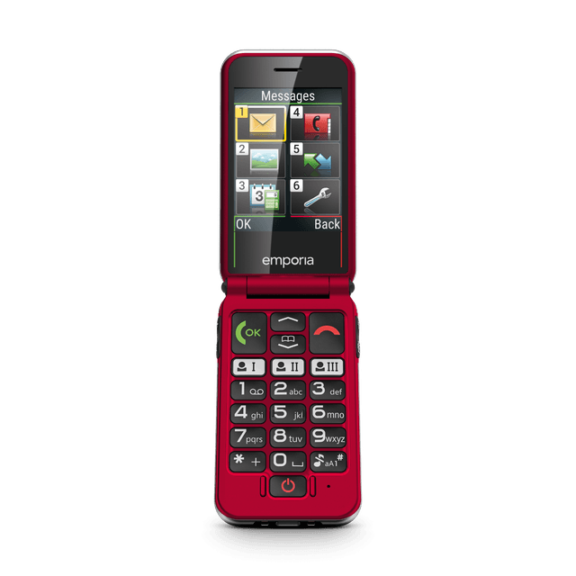 EMPORIA Joy 4G Senior Feature Phone - Rood - 128 MB Rood