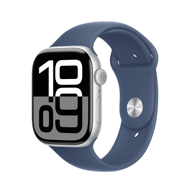 APPLE Watch Series 10 GPS 46mm Denim Sport Band M/L Smartwatch Silver