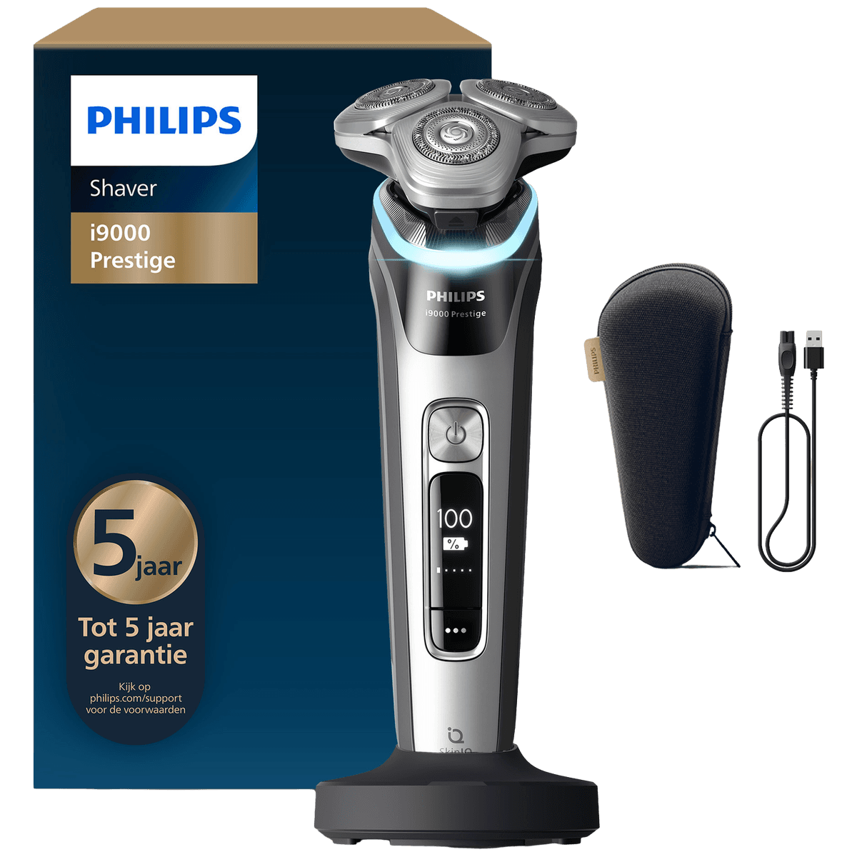 PHILIPS Shaver i9000 Prestige Wet&Dry XP9204/10 Scheerapparaat Zilver — afbeelding 1