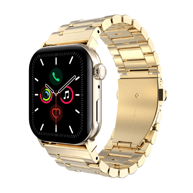 JUST IN CASE PrimeSteel Strap Apple Watch 44-49mm Horlogebandje Goud