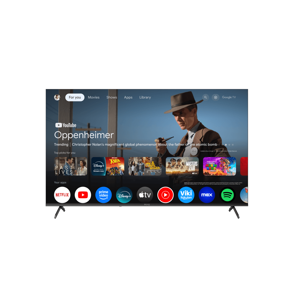 PEAQ 400654 - Ultra HD 4K - QLED-tv - 55 inch - 2025 — afbeelding 1