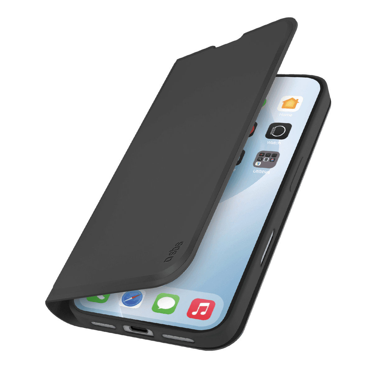 SBS Wallet smooth Telefoonhoesje voor Apple iPhone 17 Air Zwart — afbeelding 1