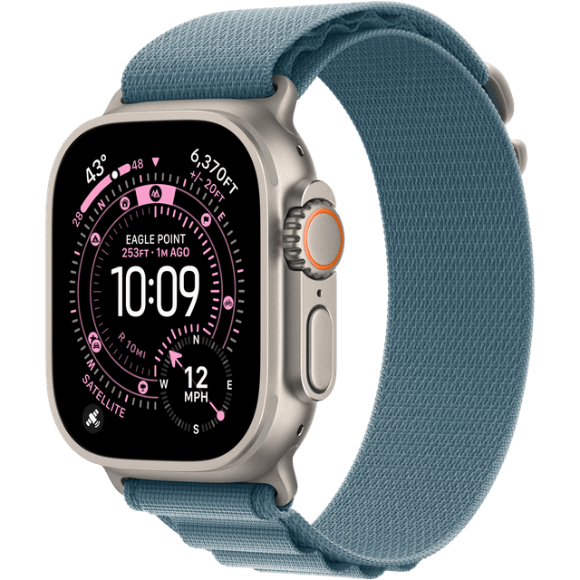 APPLE Watch Ultra 3 GPS + Cellular - 49mm Natural Titanium Case - Light Blue Alpine Loop - Medium Smartwatch Natural