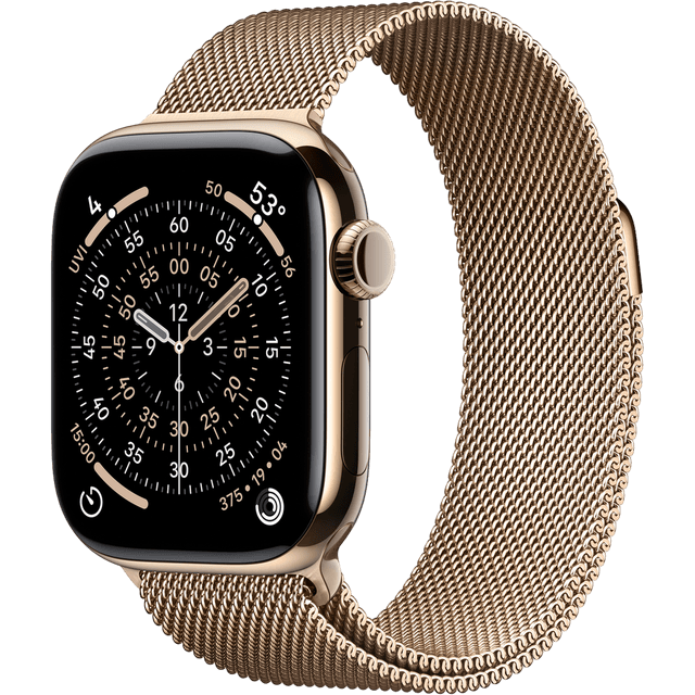 Apple Watch Series 11 gps + Cellular - 42mm titanium Case Milanese Loop Smartwatch Gold