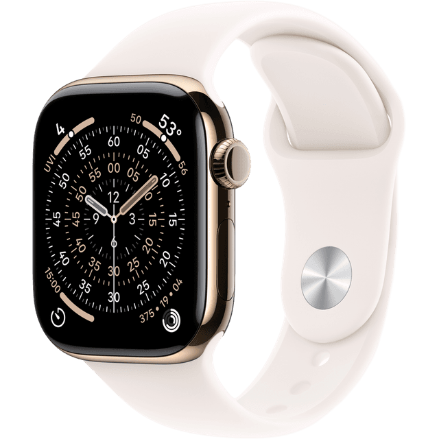 APPLE Watch Series 11 GPS + Cellular - 46mm Titanium Case - Light Blush Sport Band M/L Smartwatch Gold