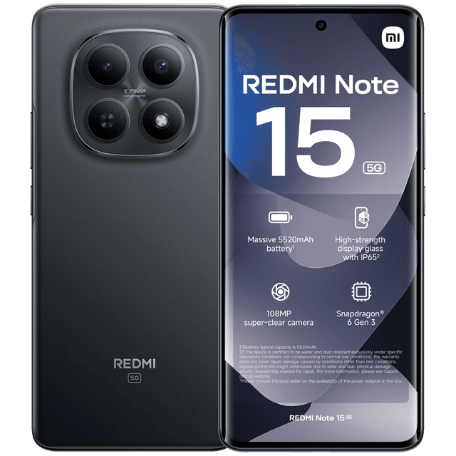 XIAOMI Redmi Note 15 5G - 8GB/256GB Zwart - 256 GB Zwart