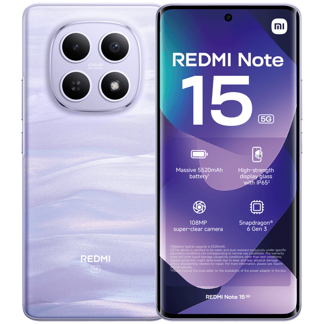 XIAOMI Redmi Note 15 5G - 8GB/256GB Paars - 256 GB Paars