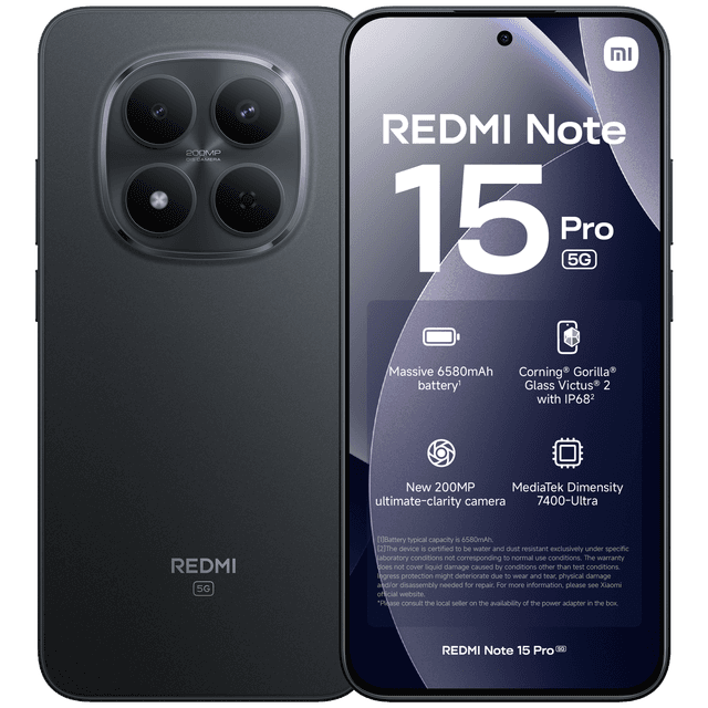 XIAOMI Redmi Note 15 Pro 5G 12GB/512GB BLK - 512 GB Zwart