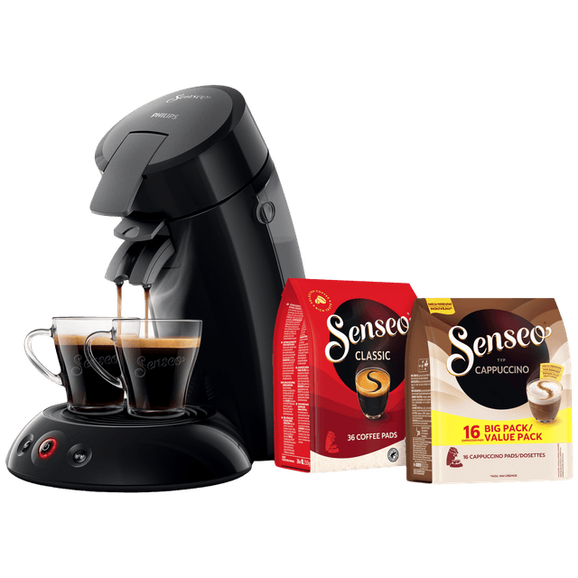 PHILIPS SENSEO HD6553/67 Viva Café inclusief 2 pakken koffiepads - Koffiepadmachine - Inhoud watertank: 0,7 l - Zwart