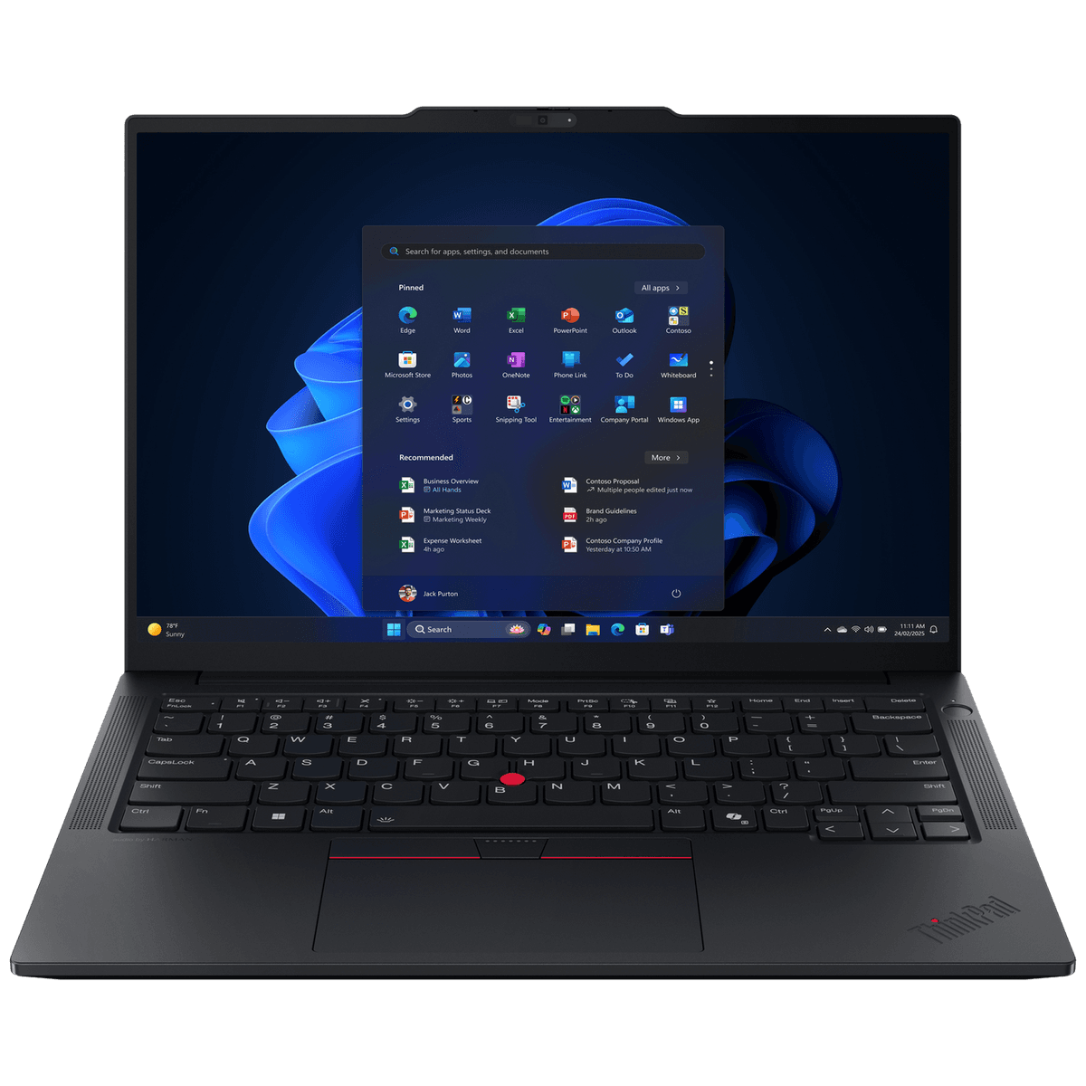 LENOVO ThinkPad E14 Gen 7 - 14 inch - AMD Ryzen 7 250 - 16 GB - 512 GB - Windows 11 Pro — afbeelding 1