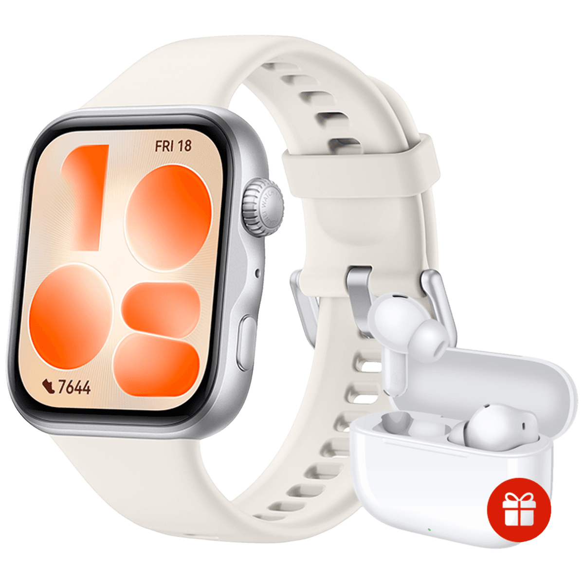 HUAWEI Watch Fit 5 White + FreeBuds SE4 Wit — afbeelding 1