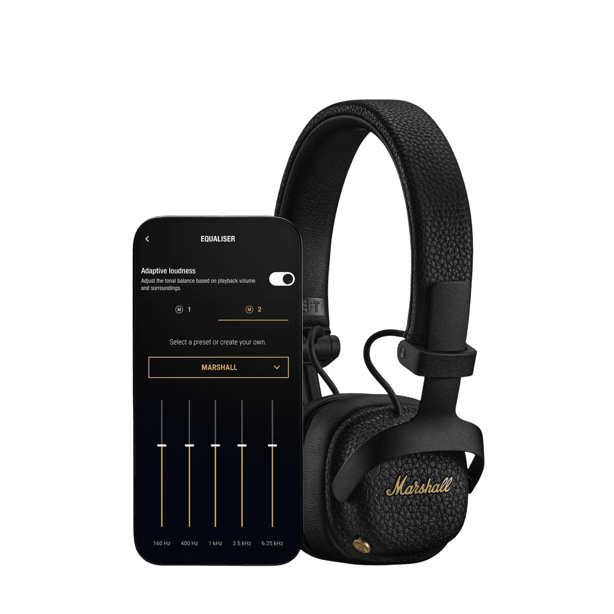 MARSHALL Milton ANC On-ear Hoofdtelefoon Zwart — afbeelding 1