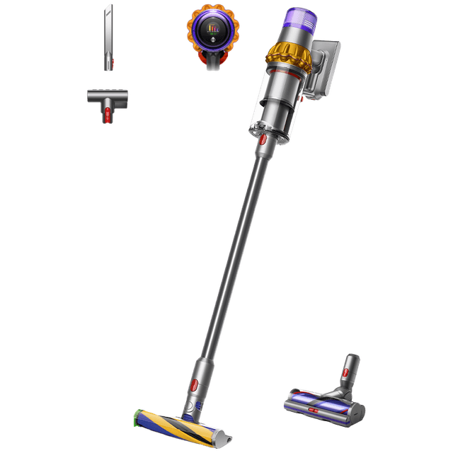 DYSON V15 Detect Absolute - Steelstofzuiger incl. kruimelzuiger - Accuduur 60 min - Geel/Nikkel