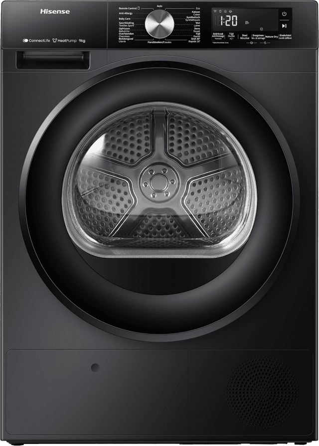 HISENSE DH3S902BBCC - Warmtepompdroger - 9 kg - 63 dB - Energielabel C