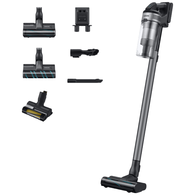 SAMSUNG Jet 75E Complete - Steelstofzuiger incl. kruimelzuiger - Accuduur 60 - Teal Silver