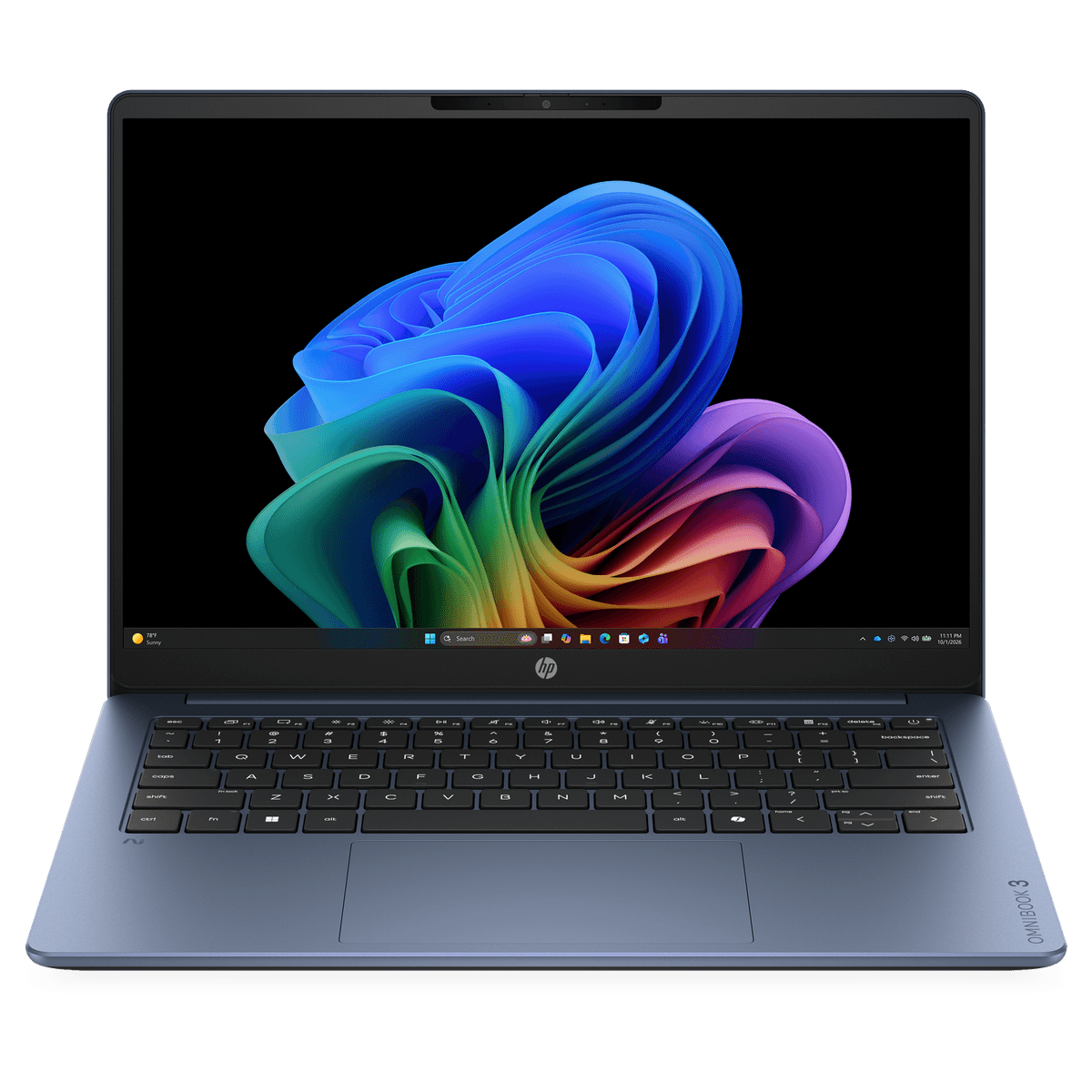 HP OmniBook 3 NG AI 14-hz0816ndx - 14 inch - 2K - Qualcomm Snapdragon X1-26-100 - 16 GB - 512 GB - Adreno™ Onboard Graphics - QWERTY — afbeelding 1