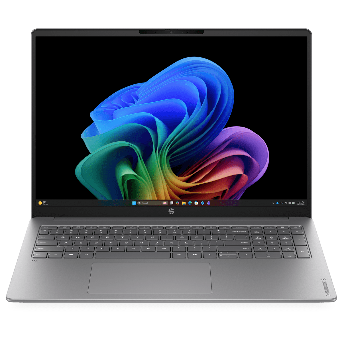 HP OmniBook 3 NG AI 16-bz0810ndx - 16 inch - 2K - Qualcomm Snapdragon X1-26-100 - 8 GB - 512 GB - Adreno™ Onboard Graphics - QWERTY — afbeelding 1