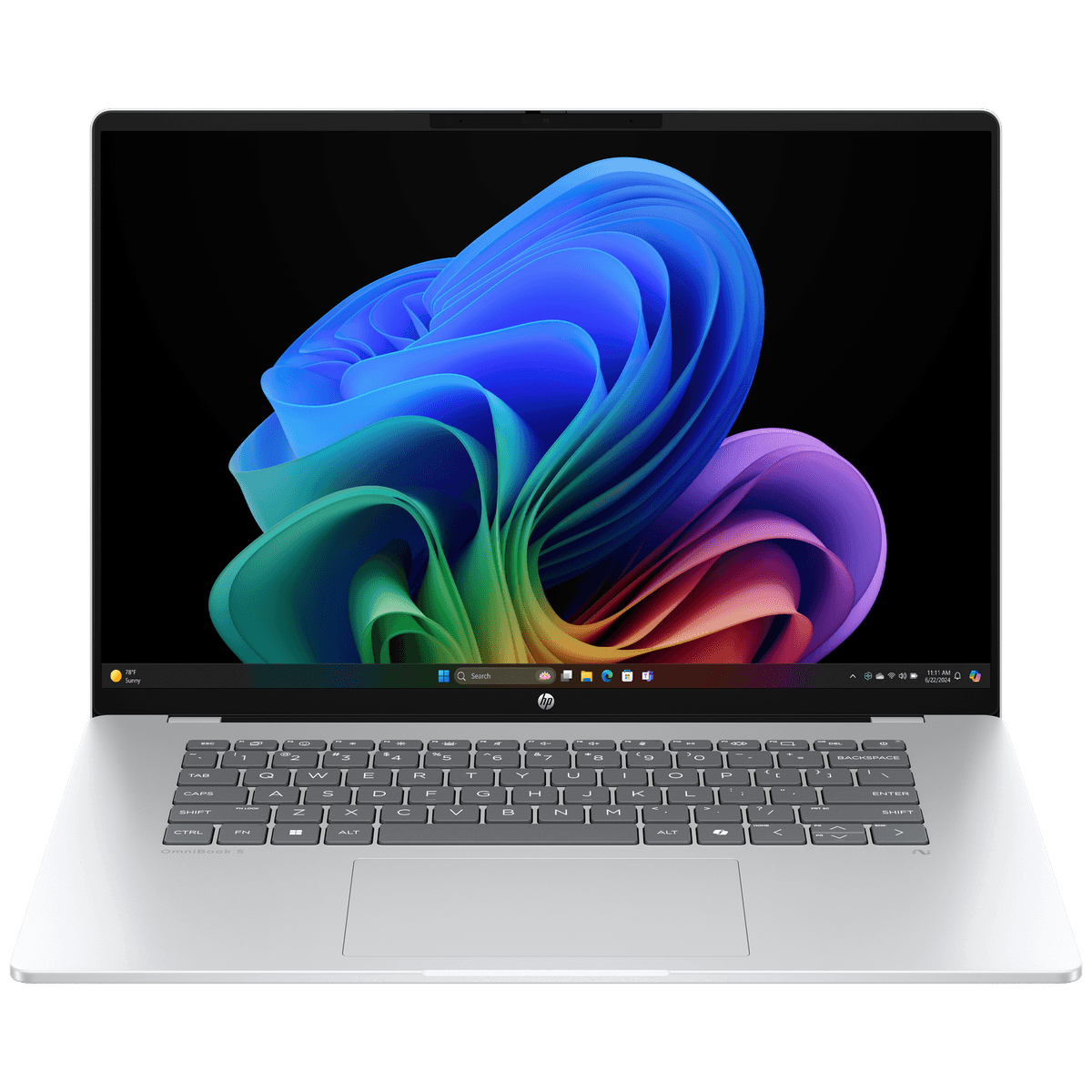 HP OmniBook 5 NG AI 16-bf1800ndx - 16 inch - 2K - Qualcomm Snapdragon X2 Plus X2P-42-100 - 16 GB - 512 GB - Adreno™ Onboard Graphics - QWERTY — afbeelding 1