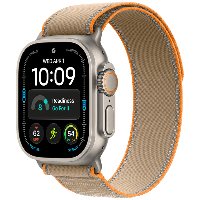 APPLE Watch Ultra 4 GPS + Cellular 49mm Natural Titanium Case - Sand Trail Loop - S/M Smartwatch Natural