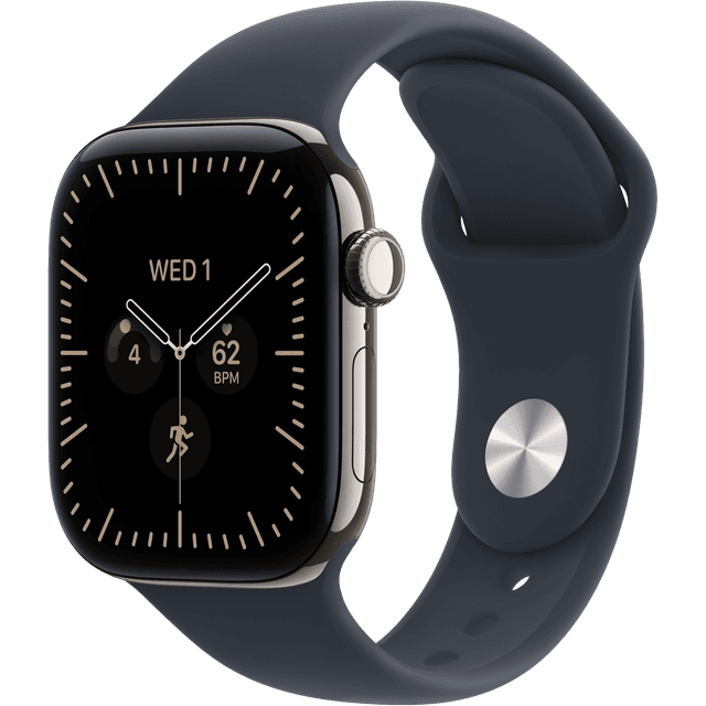 APPLE Watch Series 12 GPS + Cellular 42mm Natural Titanium Case - Sport Band - M/L - Smartwatch Navy Blue